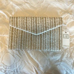 Cream envelope clutch